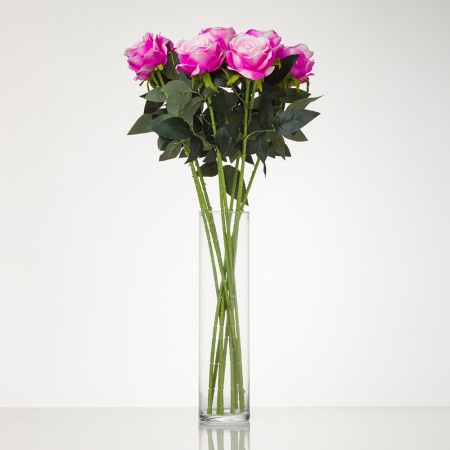 Dlhá zamatová ruža TINA v ružovo-tmavoružovej farbe. Cena je uvedená za 1 kus.