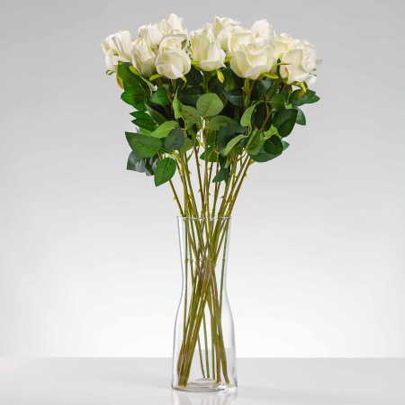 Dlhá umelá ruža RITA  biela.